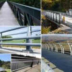 What are the different types of handrails used in bridges?